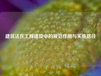 建筑法在工程建设中的规范作用与实施路径
