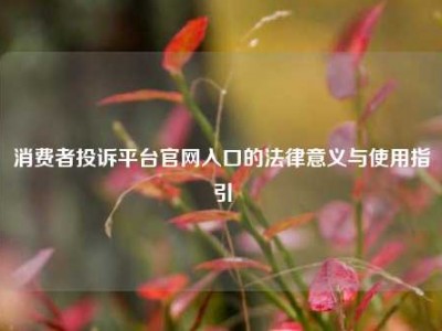 消费者投诉平台官网入口的法律意义与使用指引