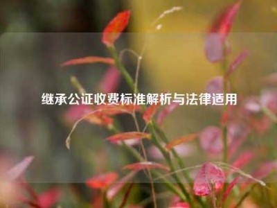 继承公证收费标准解析与法律适用