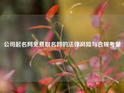 公司起名网免费取名网的法律风险与合规考量